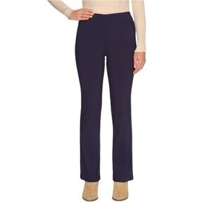 COOPER & ELLA Pull-On Bootcut Pants Trouser Faux Front Pocket. Blue Size 8 #1029